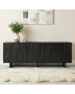 Dressoir zwart hout 220 cm
