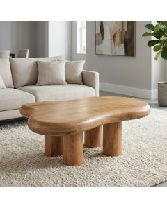 Organische salontafel mangohout