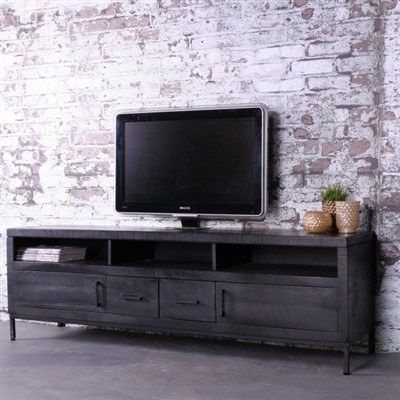 Zwart tv meubel mangohout