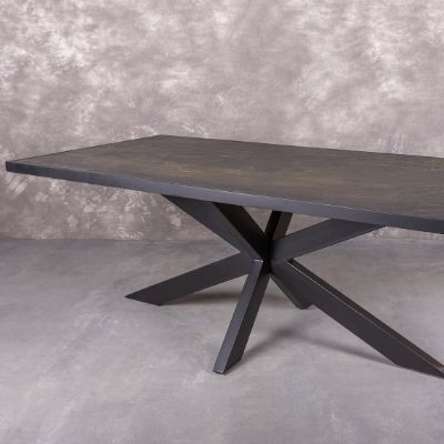Eettafel natuursteen zwart 240cm langwerpig