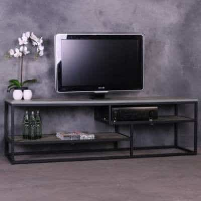 industrieel tv meubel groen. 165 cm breed. TV rek / tafel