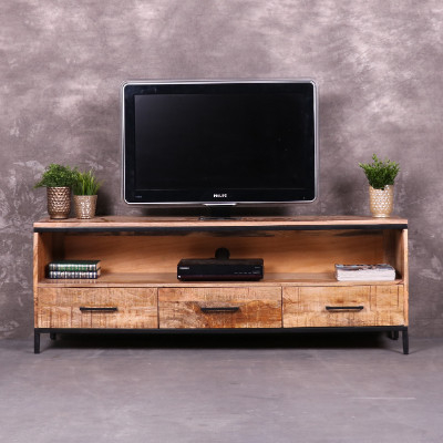 Goedkoop Tv meubel mangohout 150 cm breed.