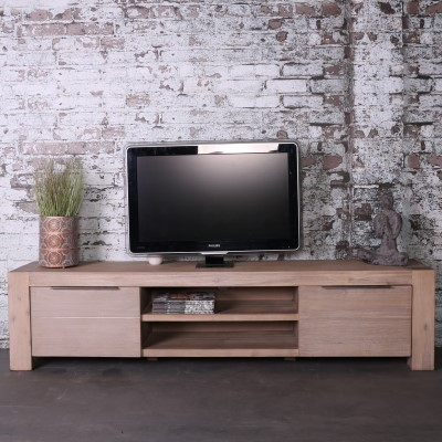 Tv meubel goedkoop. Van 190 cm breed.  In warm gekleurd acaciahout