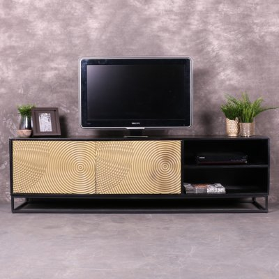 Tv meubel zwart goud 180 cm.