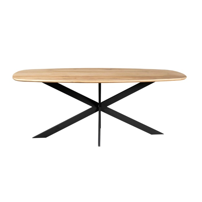 Deens ovale eettafel Ferris naturel eiken 180 cm vooraanzicht