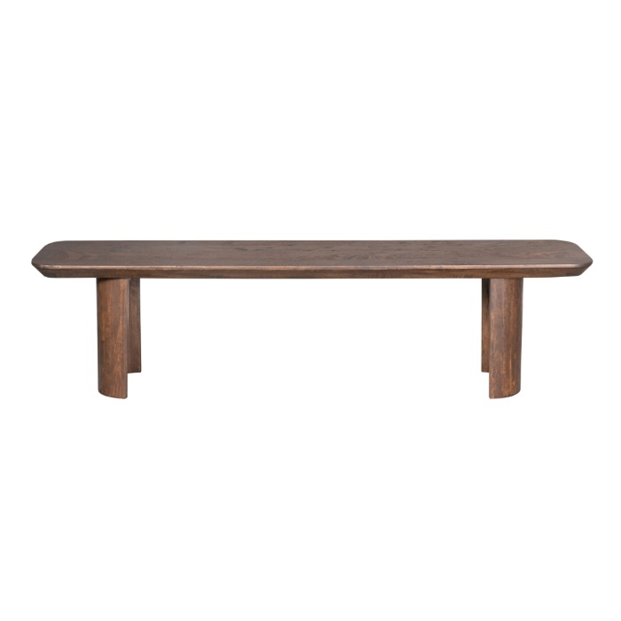 Eetkamerbank Maré bruin mangohout 180 cm vooraanzicht