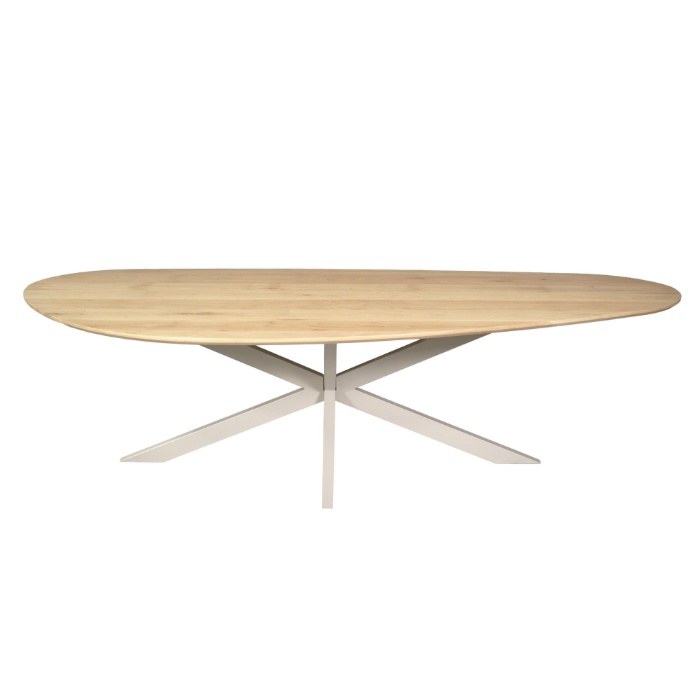 Eettafel Cloud eiken naturel 280 cm vooraanzicht zandkleurig matrix onderstel