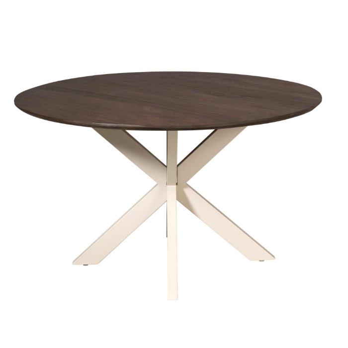 Ronde eettafel Madison bruin mangohout 150 cm vooraanzicht
