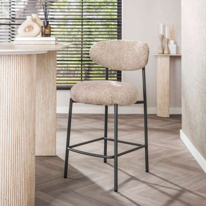 Barkruk met ronde rugleuning Pirin beige - sfeerfoto 1
