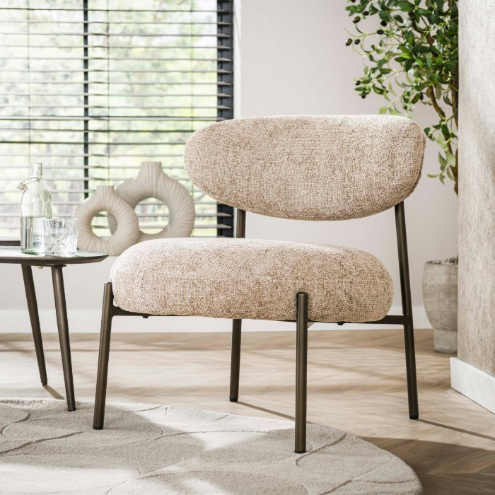 Beige ronde fauteuil Pirin 62 cm - sfeerfoto 1