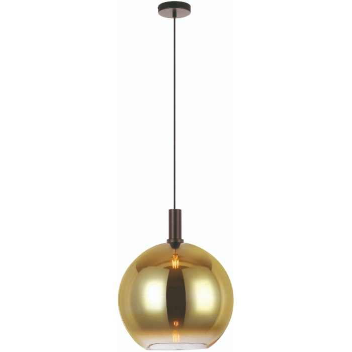 bolvormige hanglamp goudkleurig glas