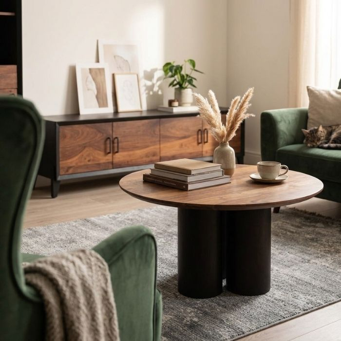 Sfeerafbeelding salontafel 90 cm. 