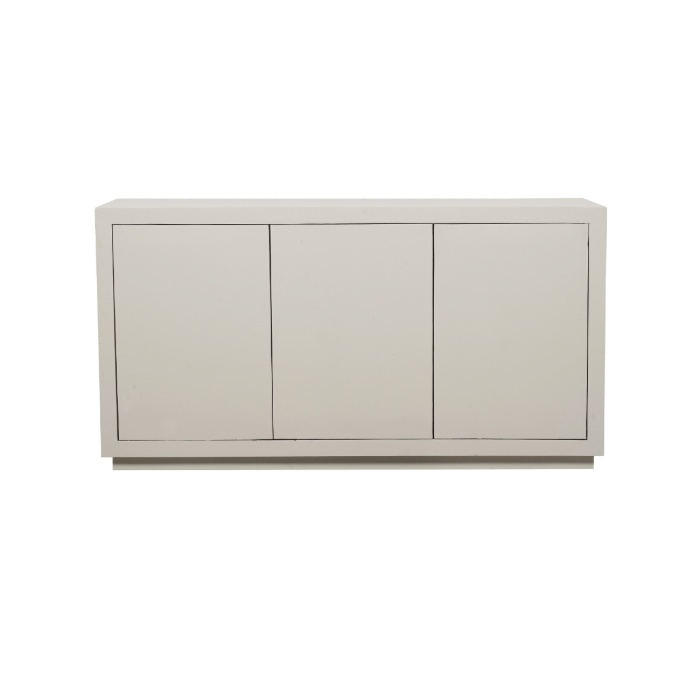 Dressoir Brussel zand mangohout 150 cm vooraanzicht met drie deuren