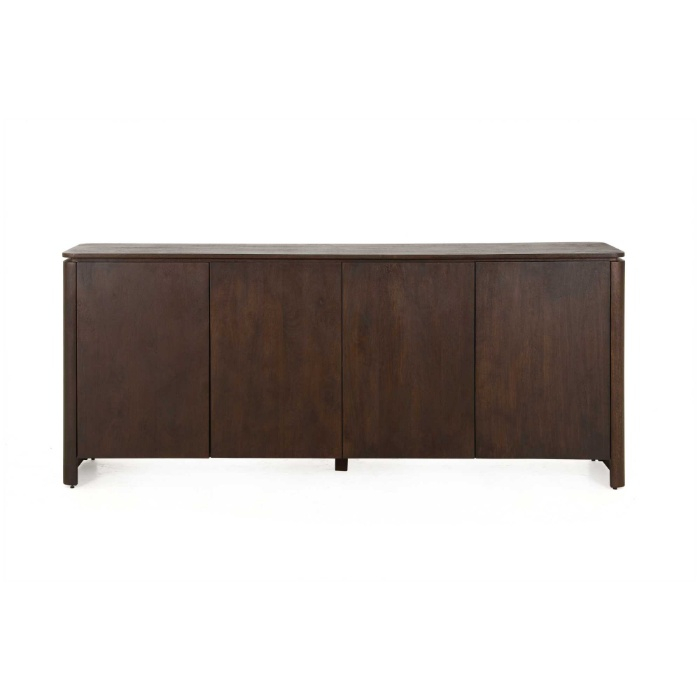 Dressoir Dallas bruin mangohout 210 cm vooraanzicht met houten blad