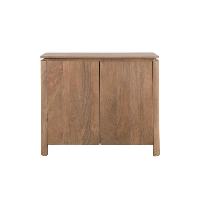 Dressoir Dallas naturel mangohout 100 cm vooraanzicht met houten blad