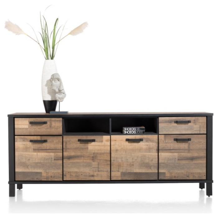 Dressoir Sardinië 220 cm Driftwood met 4 deuren en 2 laden