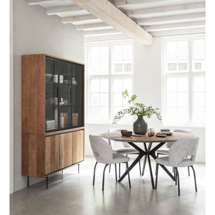 Eettafel van teakhout 160 cm.