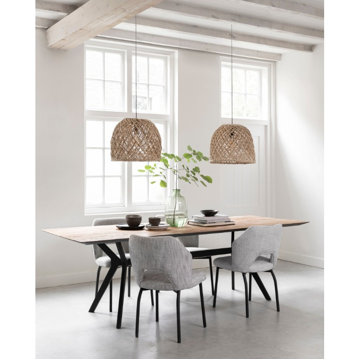 Eettafel van teakhout 250 cm.