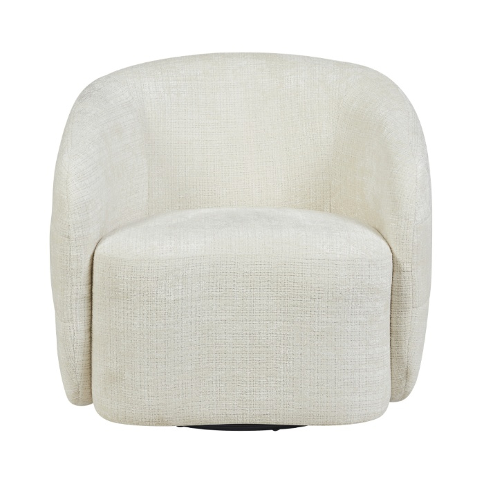 Fauteuil Yara off white vooraanzicht met ronde armleuningen