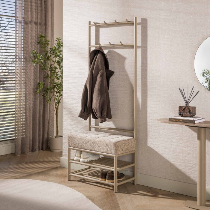 Garderobebank met kapstok Selo 70 cm beige - sfeerfoto 1