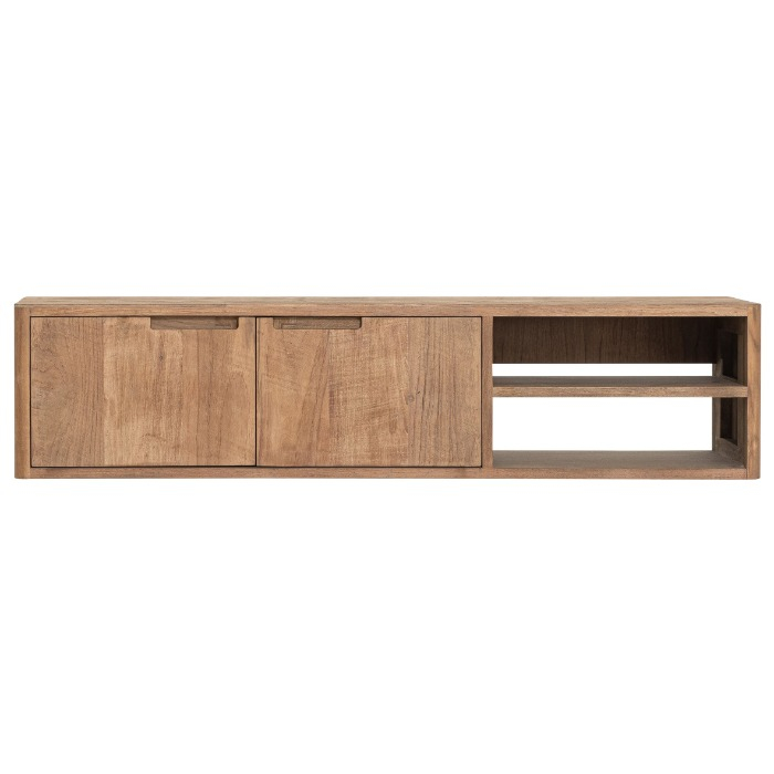 Hangend tv-meubel No.2 small Bliss teakhout 130 cm