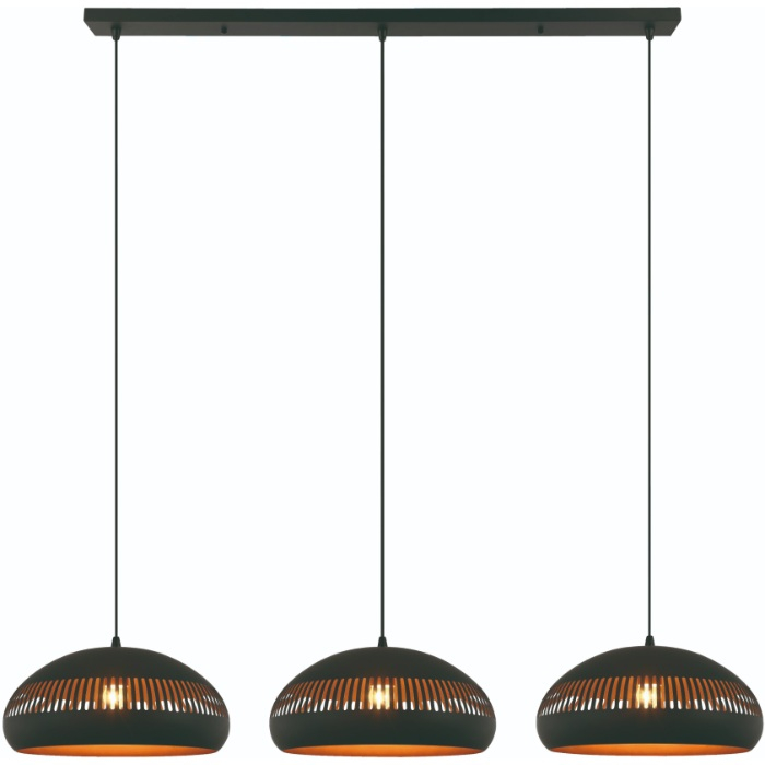hanglamp 3 lichts zwart 120 cm metaal