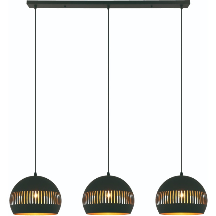 hanglamp 3 lichts zwart 140 cm metaal