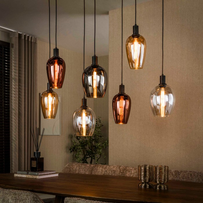 Hanglamp eettafel hotel chique Stina met 7 lampen - sfeerfoto 1