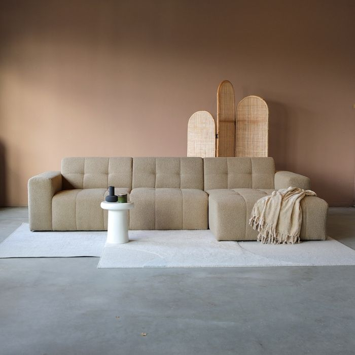 Hoekbank Wave in de kleur beige.