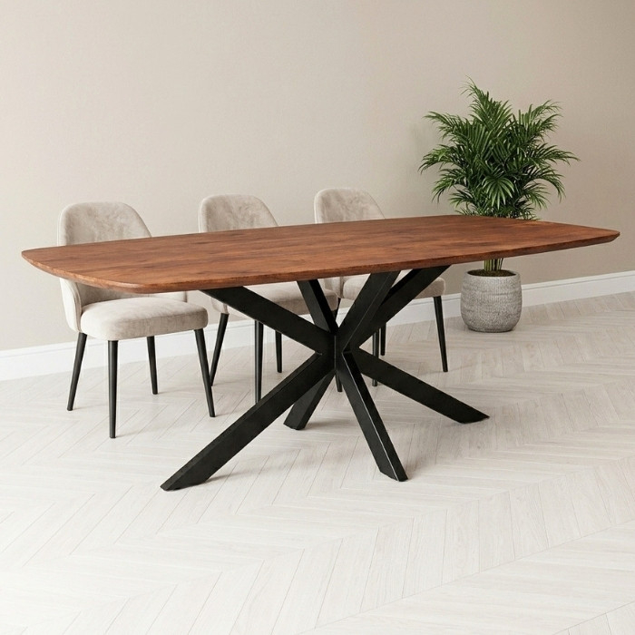Deens ovale eettafel roodbruin blad