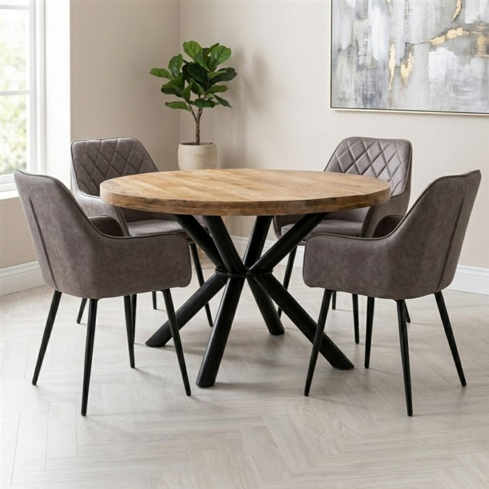 Eettafel mangohout rond 120 cm