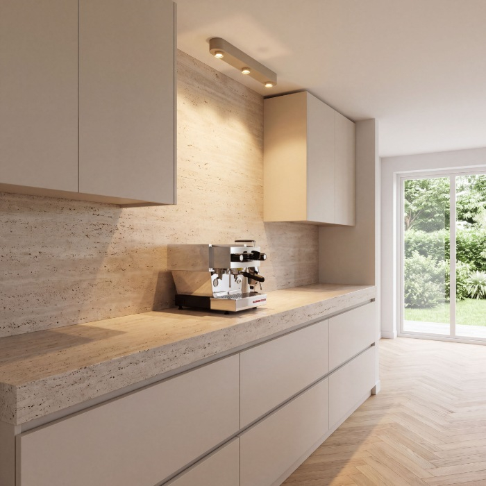 Plafondlamp met 3 spots Cleo beige 75 cm - sfeerfoto 1
