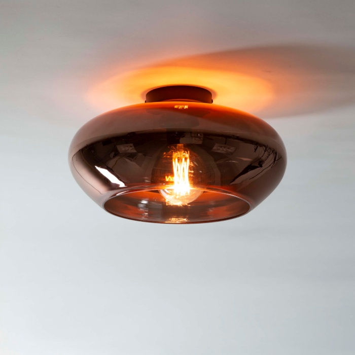 Plafondlamp van koperkleurig glas Kara 40 cm - sfeerfoto 1