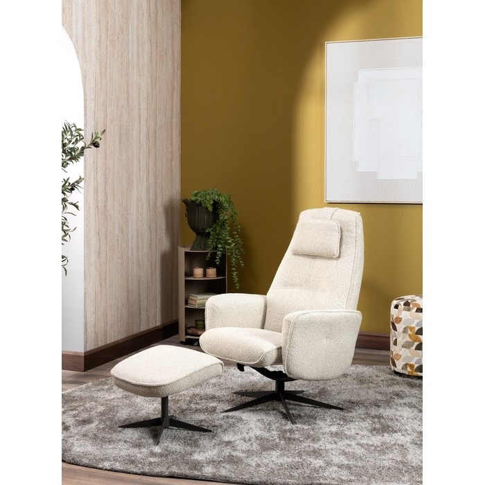 Relaxfauteuil Andalucia met poef beige, sfeerfoto