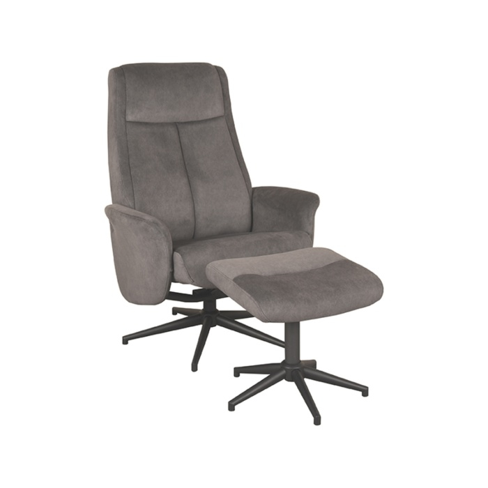 Relaxfauteuil Bibi in antraciet, schuin van voren