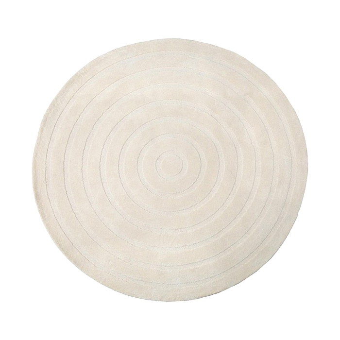 Rond vloerkleed Annemijn 200 cm crème, van bovenaf gezien