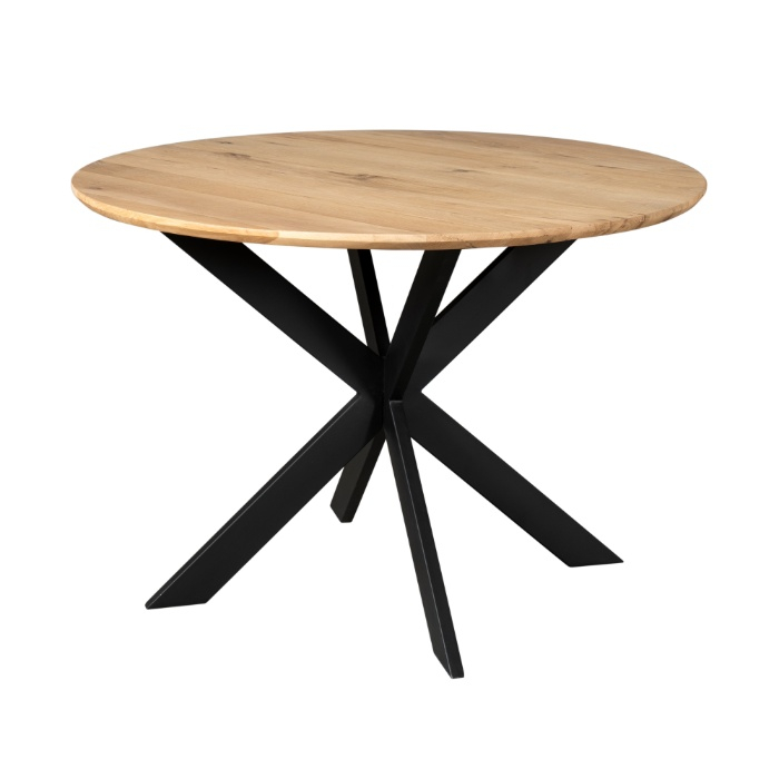 Ronde eettafel Ferris 110 cm eiken naturel in driekwart aanzicht