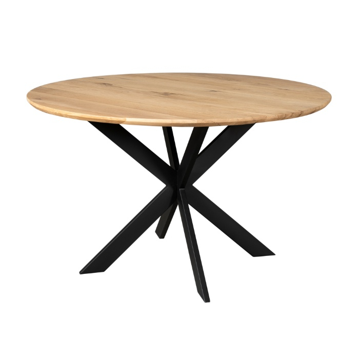 Ronde eettafel Ferris 150 cm eiken naturel in driekwart aanzicht