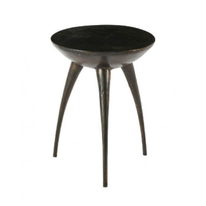 Ronde salontafel Elze van aluminium in zwart met een doorsnede van 38 cm