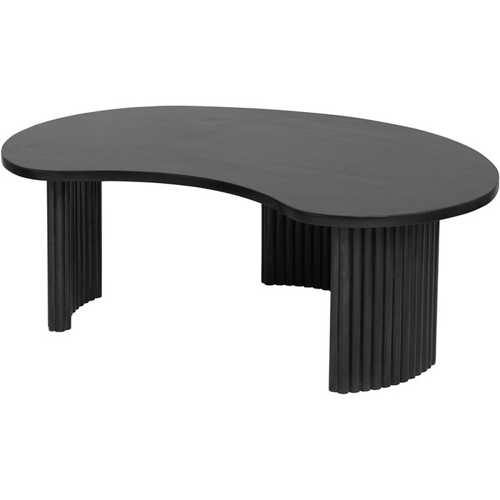 Salontafel Firenze boonvorm mangohout zwart 125 cm