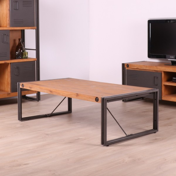 Industriële salontafel 130 cm.