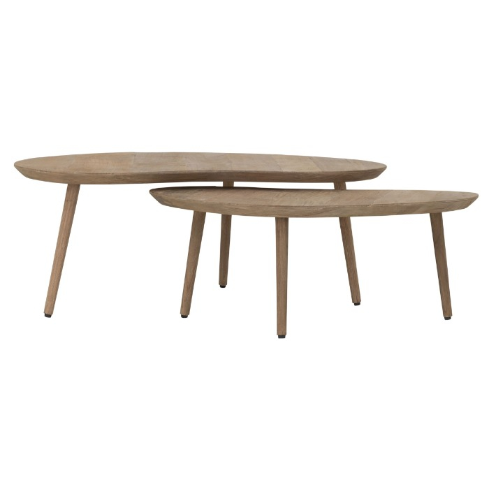 Salontafel set van 2 Apollo teakhout 90 cm