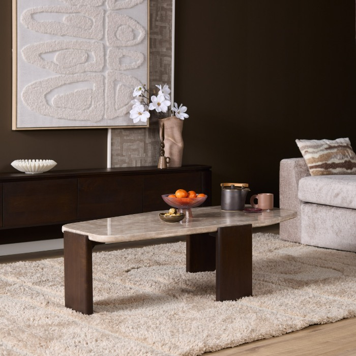 Salontafel Silva marmer bruin sfeerbeeld