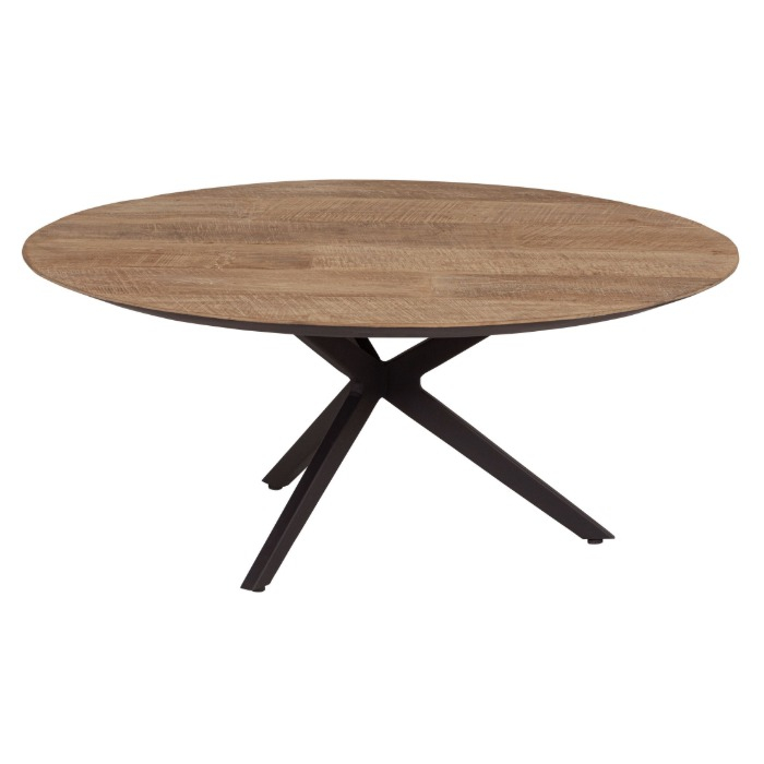 Salontafel rond van teakhout 90 cm.