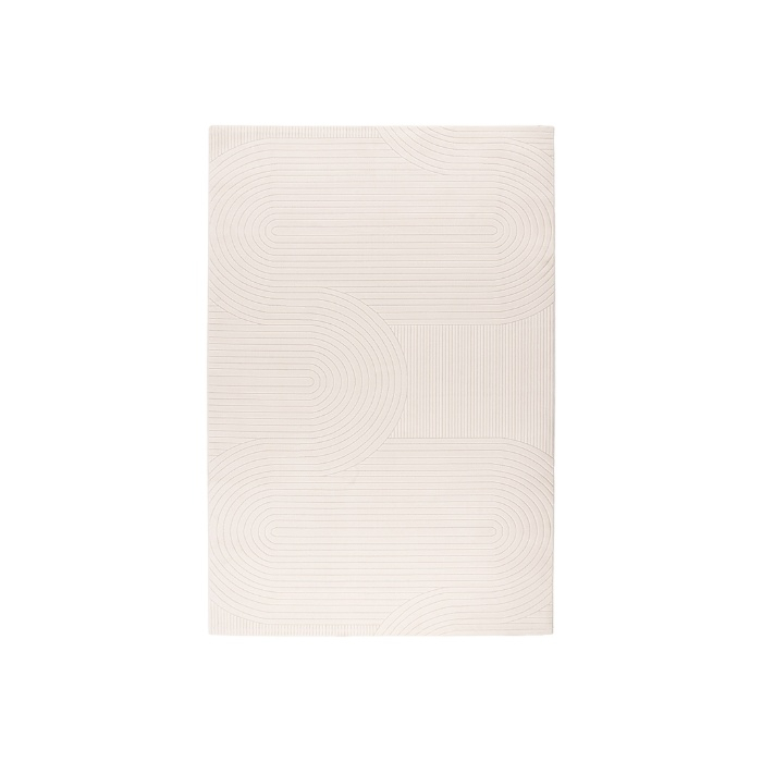 Vloerkleed 160x230 Linde crème, van bovenaf gezien