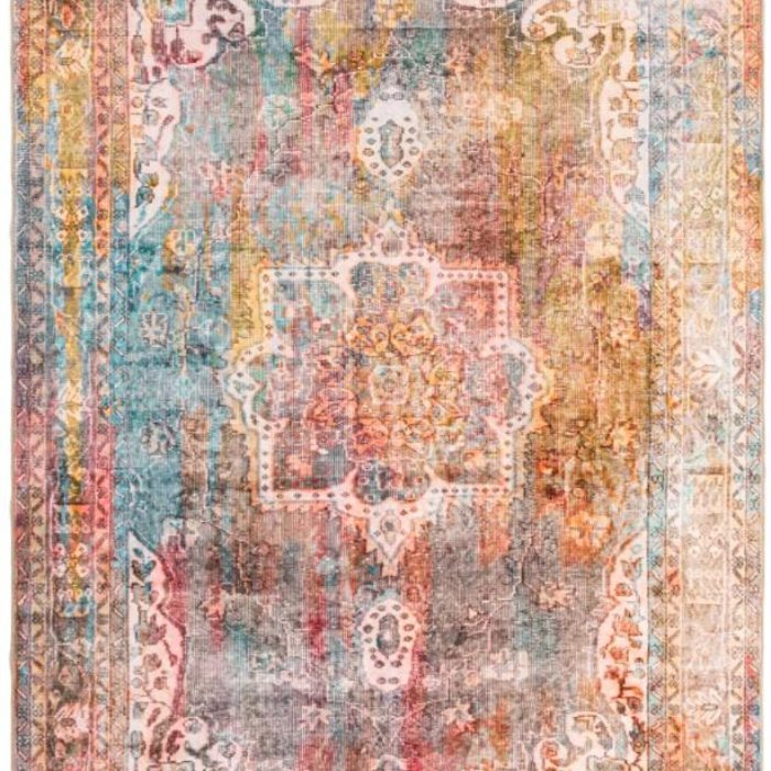 laagpolig vintage vloerkleed blossom