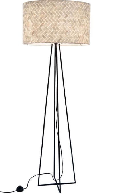 Witte schelpen vloerlamp Carpi Zigzag |158 cm