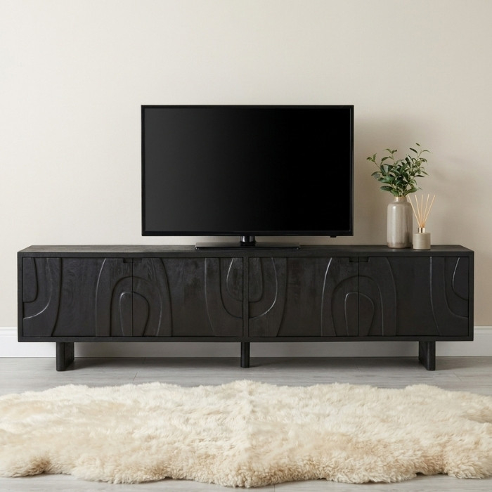 Groot tv meubel zwart hout