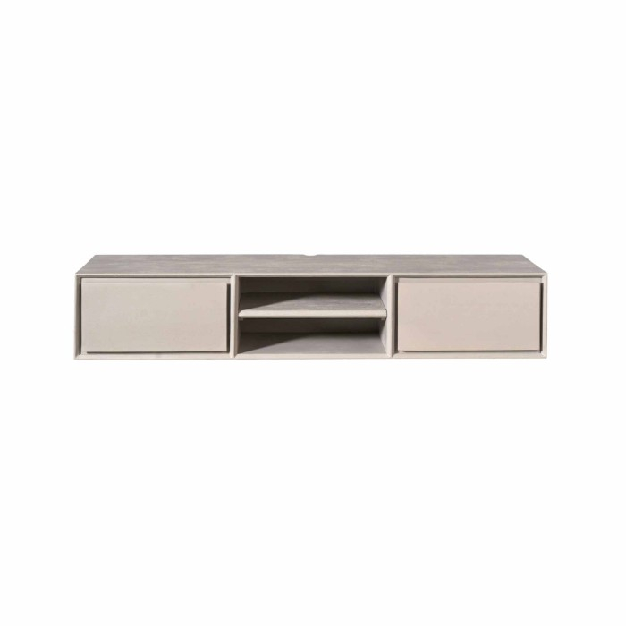 Zwevend tv meubel Ambiance Taupe mangohout 160 cm - sfeerbeeld