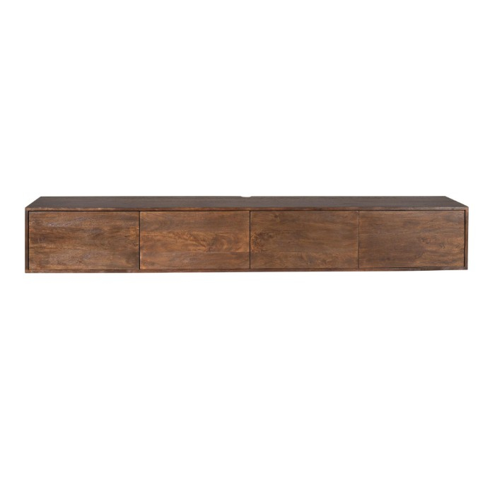 Zwevend tv meubel Vision Bruin mangohout 240 cm - sfeerbeeld